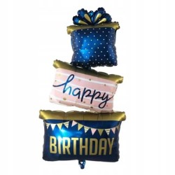 Balon Foliowy Prezent / Urodziny / Happy Birthday / Duzy / 121 cm