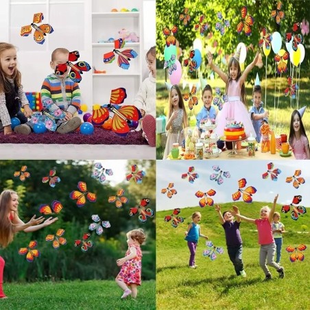 Magiczne latające motyle / Kolorowe / Nakręcane / Zestaw 5 sztuk