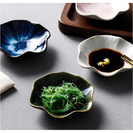 Ceramiczna Sosierka do Sosu Sojowego Biała Styl Japoński Sushi / 4 szt