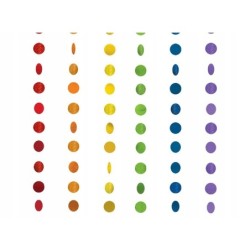 Dekoracja papierowa gilarda z brokatowych kolek kropek 6 sznurkow po