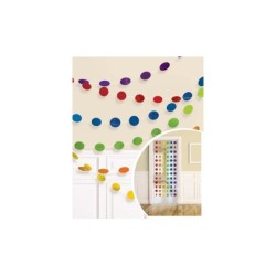 Dekoracja papierowa gilarda z brokatowych kolek kropek 6 sznurkow po 2