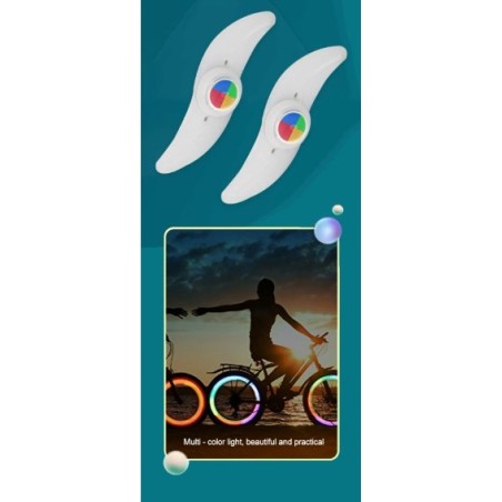 Zestaw 4 Kolorowych Świateł LED do Szprych Rowerowych