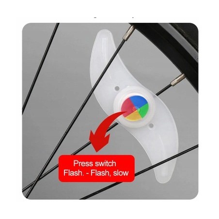 Zestaw 4 Kolorowych Świateł LED do Szprych Rowerowych