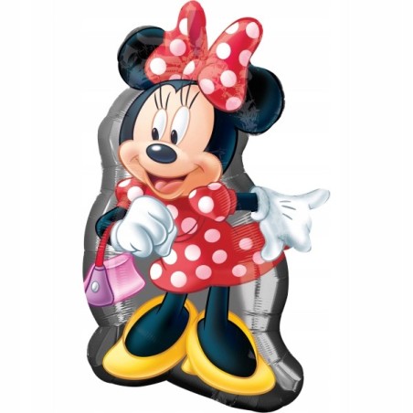Balon foliowy Myszka Minnie Mouse / Urodziny / Happy Birthday / 48x81 cm