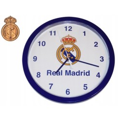 REAL MADRYT ZEGAR ŚCIENNY NA ŚCIANĘ 24 CM NIEBIESKO-BIAŁY Z HERBEM