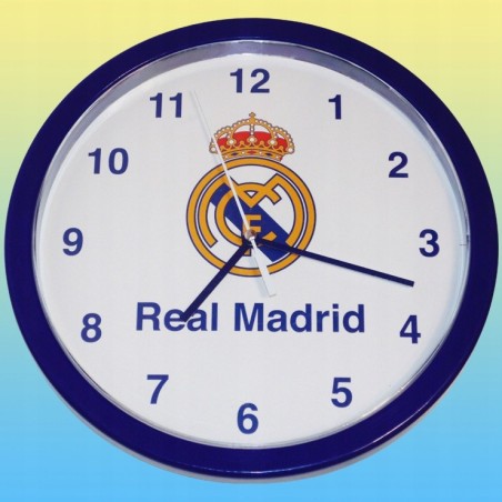 REAL MADRYT ZEGAR ŚCIENNY NA ŚCIANĘ 24 CM NIEBIESKO-BIAŁY Z HERBEM