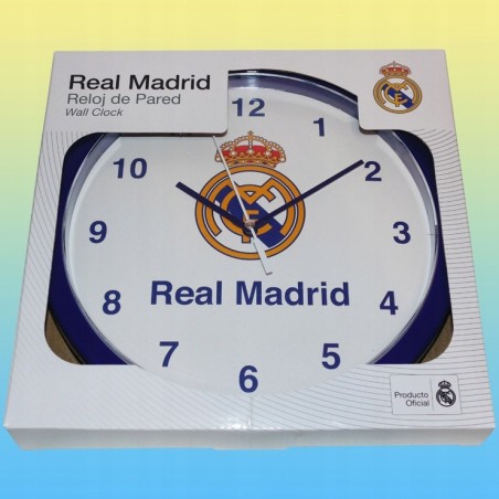 REAL MADRYT ZEGAR ŚCIENNY NA ŚCIANĘ 24 CM NIEBIESKO-BIAŁY Z HERBEM