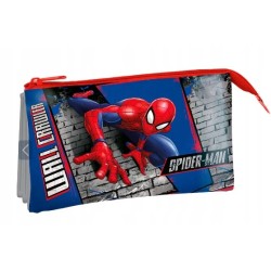 Piórnik szkolny Spider-Man 3-komorowy – Marvel, czerwony suwak - Licencja
