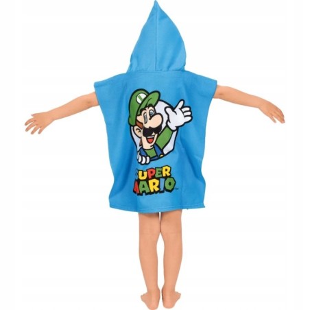 Poncho Super Mario Ponczo Ręcznik Kąpielowy z Kapturem 60x120 cm