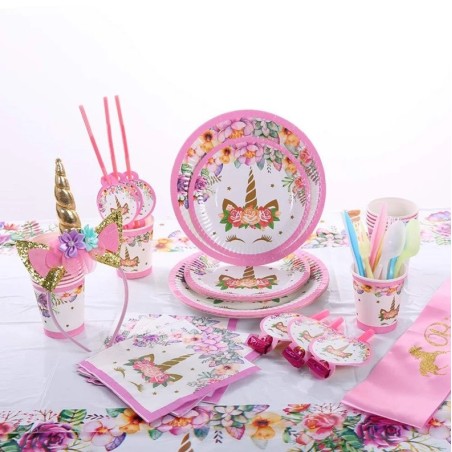 Talerze Jednorazowe JEDNOROŻEC - śr. 18cm - 10szt