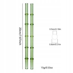 Słomki Szklane Wielorazowe 20 cm Zestaw 4 szt +... 2