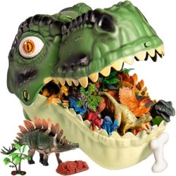 Zestaw Figurek Dinozaurów w Głowie T-Rexa 64el...