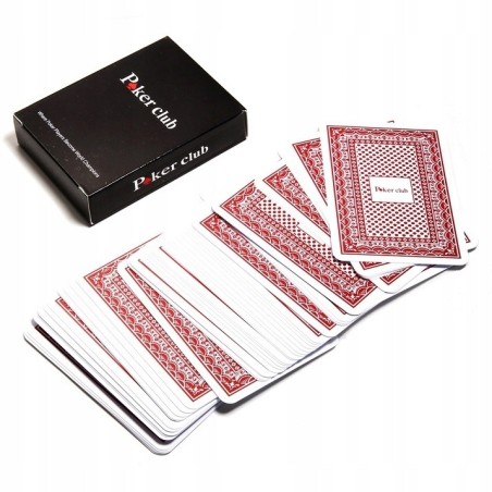 Karty do gry Poker Club 100% Plastic Talia kolor czerwony