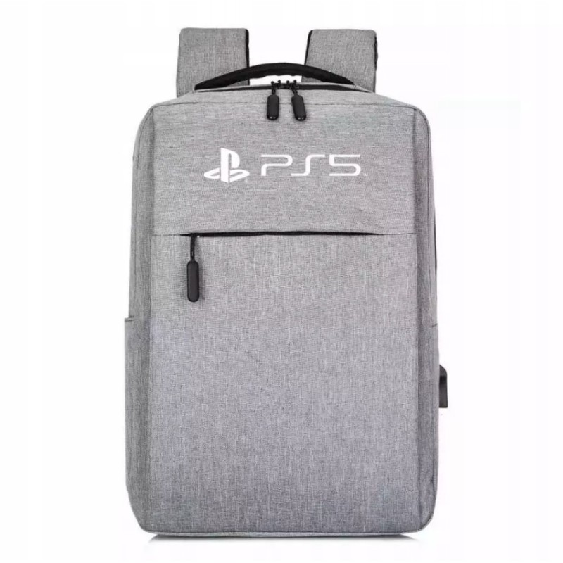 Torba Plecak Na Konsole PS5 i PS4 Z USB kolor Szary