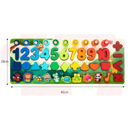 Klocki Drewniane EDUKACYJNE Zestaw 133 pcs