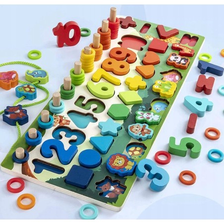 Klocki Drewniane EDUKACYJNE Zestaw 133 pcs