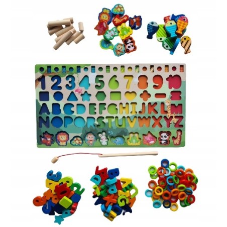 Klocki Drewniane EDUKACYJNE Zestaw 133 pcs
