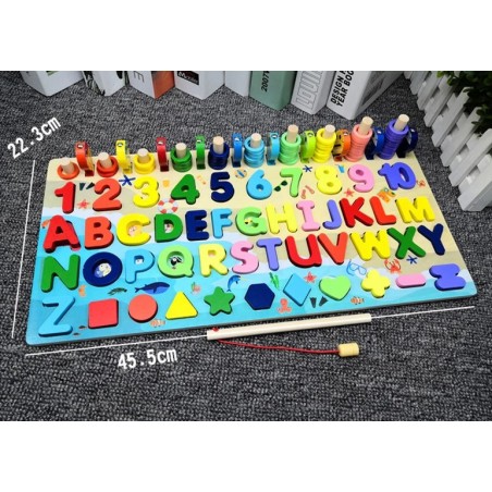 Klocki Drewniane EDUKACYJNE Zestaw 123 pcs