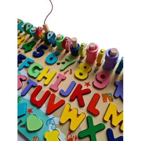 Klocki Drewniane EDUKACYJNE Zestaw 123 pcs