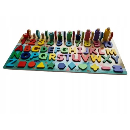Klocki Drewniane EDUKACYJNE Zestaw 123 pcs