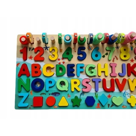 Klocki Drewniane EDUKACYJNE Zestaw 123 pcs