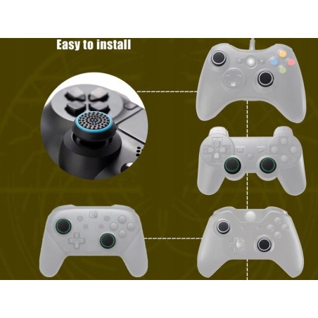 Gumki Nakładki na analog PS3 PS4 PS5 XBOX - kolory BIAŁY, ŻÓŁTY - 2x