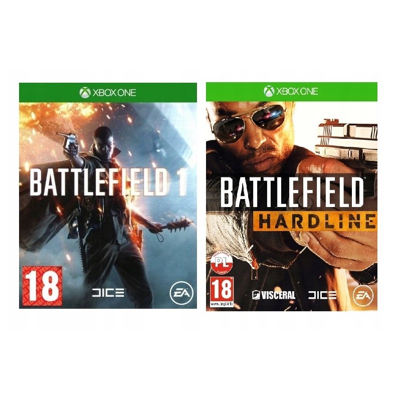 Xbox ONE Zestaw 2 Gry Battlefield 1 + Battlefield Hardline