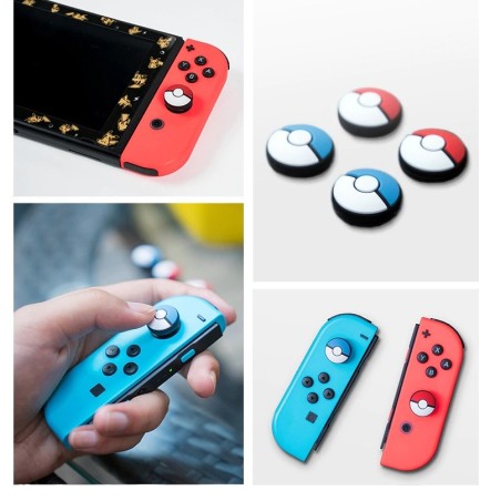 Gumki Nakładki na analog NINTENDO Switch - POKEBALL - Czerwony - 1x
