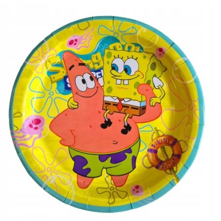 Talerzyki Jednorazowe SPONGEBOB sr. 23cm 10szt