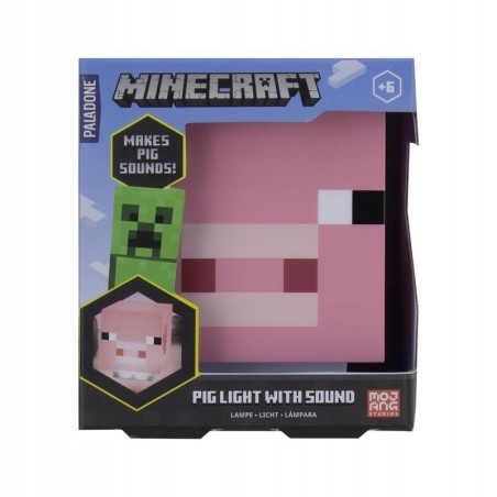 Lampka Minecraft Pig Light Świnka Z Dźwiękiem - 11 cm