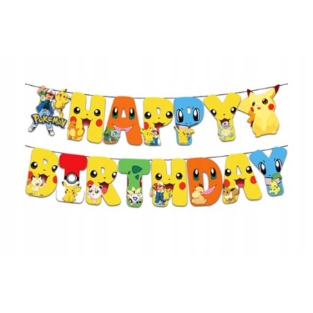 Girlanda POKEMON baner na urodziny 180cm