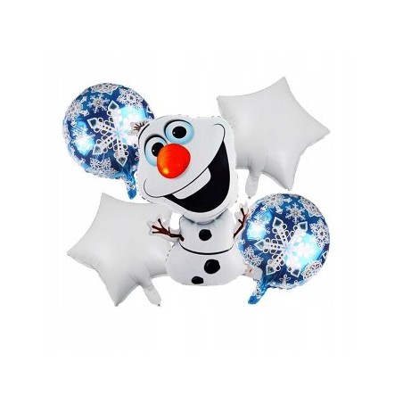 Balon Foliowy na Hel Zestaw KRAINA LODU OLAF 5szt