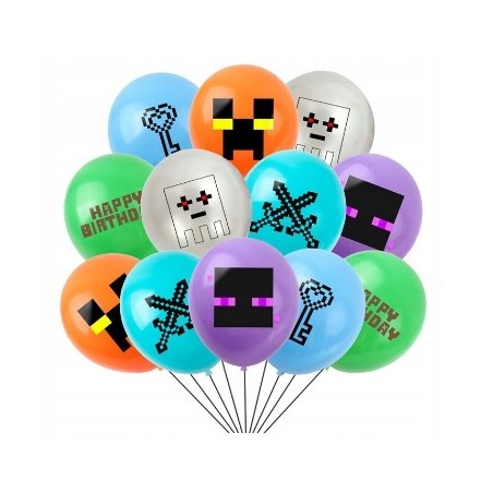 Balony z Nadrukiem MINECRAFT 12szt