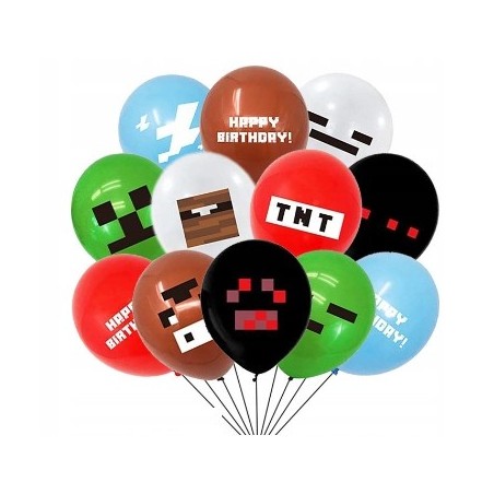 Balony z Nadrukiem MINECRAFT 12szt