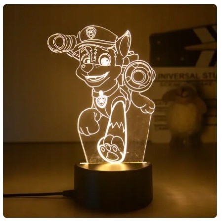 Lampka Psi Patrol Trojwymiarowa Lampa Nocna 3d Na Pilota Chase