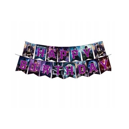 Girlanda urodzinowa WENESDAY baner 180cm