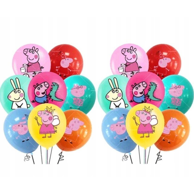 Balony z Nadrukiem - ŚWINKA PEPPA - 16szt