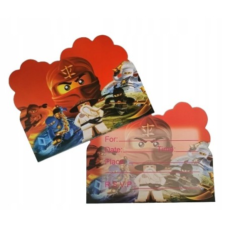 Zaproszenia Na Urodziny Dziecka NINJAGO 10szt