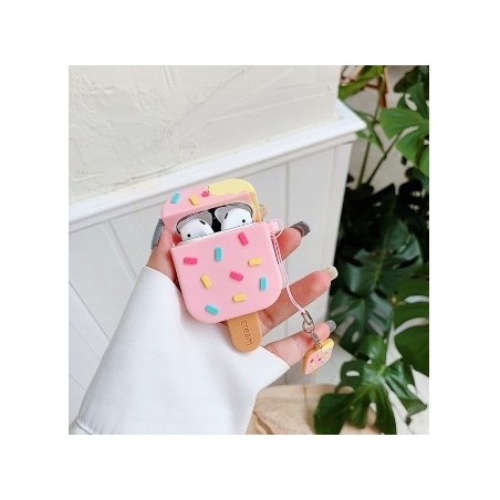 Etui Na Słuchawki AIRPODS 1/2 - Lód na Patyku - Różowy