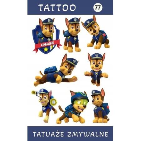 Psi Patrol tatuaze zmywalne dla dzieci 