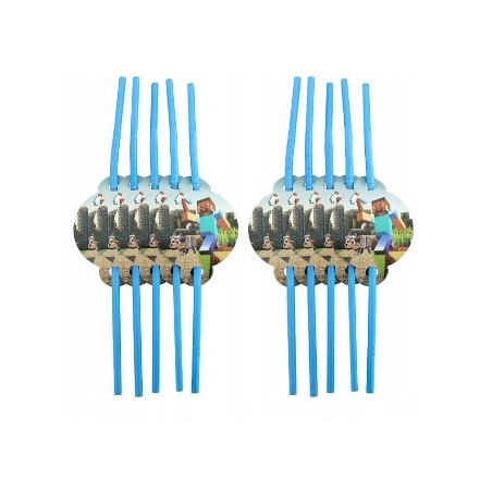 Slomki jednorazowe URODZINY MINECRAFT 10szt