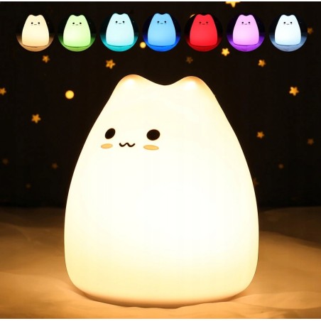 Lampka Nocna LED Little Cat 7 kolorów - B