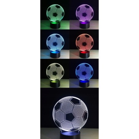 Lampka Nocna 3d Piłka Nożna Football Led Na Pilota