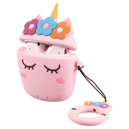 Etui na AirPods 1/2 Jednorożec różowy