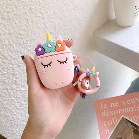Etui na AirPods 1/2 Jednorożec różowy