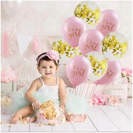 Baby Shower Zestaw Dekoracyjny Urodziny Dziecka Fotobudka Girl Dziewczynka