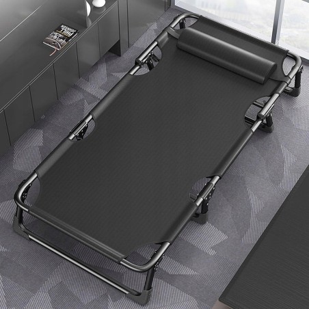 LEZAK ogrodowy CZARNY fotel PLAZOWY tarasowy skladany 190x74x30 cm