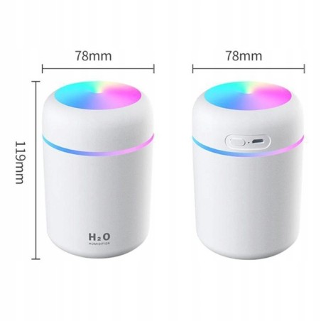 Nawilżacz Powietrza na USB 300ml - DYFUZOR LED - różowy