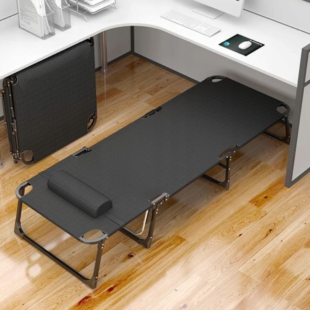 LEŻAK ogrodowy CZARNY fotel PLAŻOWY tarasowy składany 190x74x30 cm