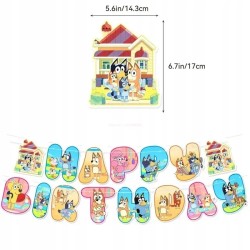 Zestaw Urodziny Bluey Urodziny Impreza okolicznosciowa Happy Birthda 2